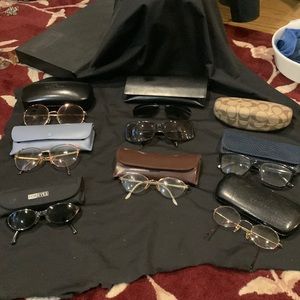 Vintage Lot of Eyeglasses & Sunglasses & Eyeglass Holders (7)